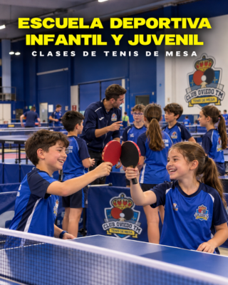 Escuela deportiva infantil y juvenil tenis de mesa